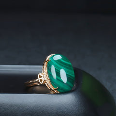 Vintage Malachite Ring for Emotional Healing, Protection, and Abundance