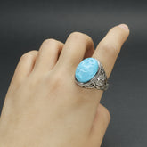 Vintage Turquoise Dragon Ring for Protection, Wisdom, and Elegant Style