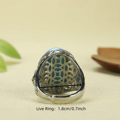 Vintage Turquoise Dragon Ring for Protection, Wisdom, and Elegant Style