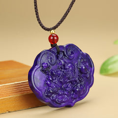 Vintage Violet Jade Dragon Pendant for Prosperity, Protection, and Spiritual Wisdom