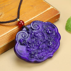 Vintage Violet Jade Dragon Pendant for Prosperity, Protection, and Spiritual Wisdom
