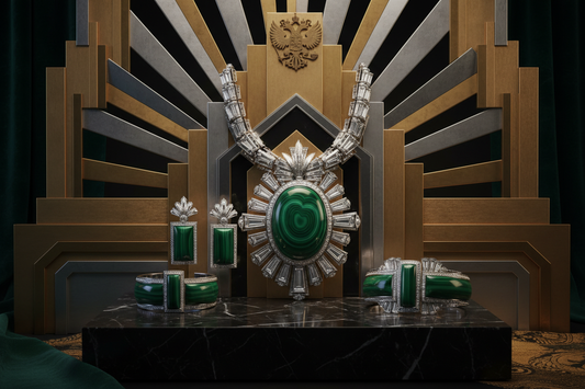 The Art Deco Revival: Malachite's Journey from Tsarist Russia to Modern Jewelry