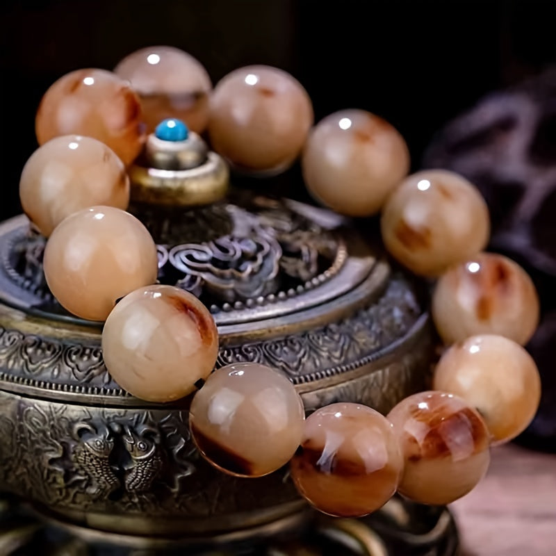 Large Yak Horn Bead Bracelet Ethnic Style Colorful Anklet for Prosperity & Protection