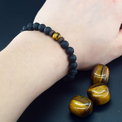 Natural Yellow Tiger-Eye Pearl Bracelet for Men & Women - Fashion Retro Jewelry with Energy Healing