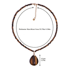 Vintage Tiger Eye Pendant Necklace - Harmony & Protection for Daily Wear