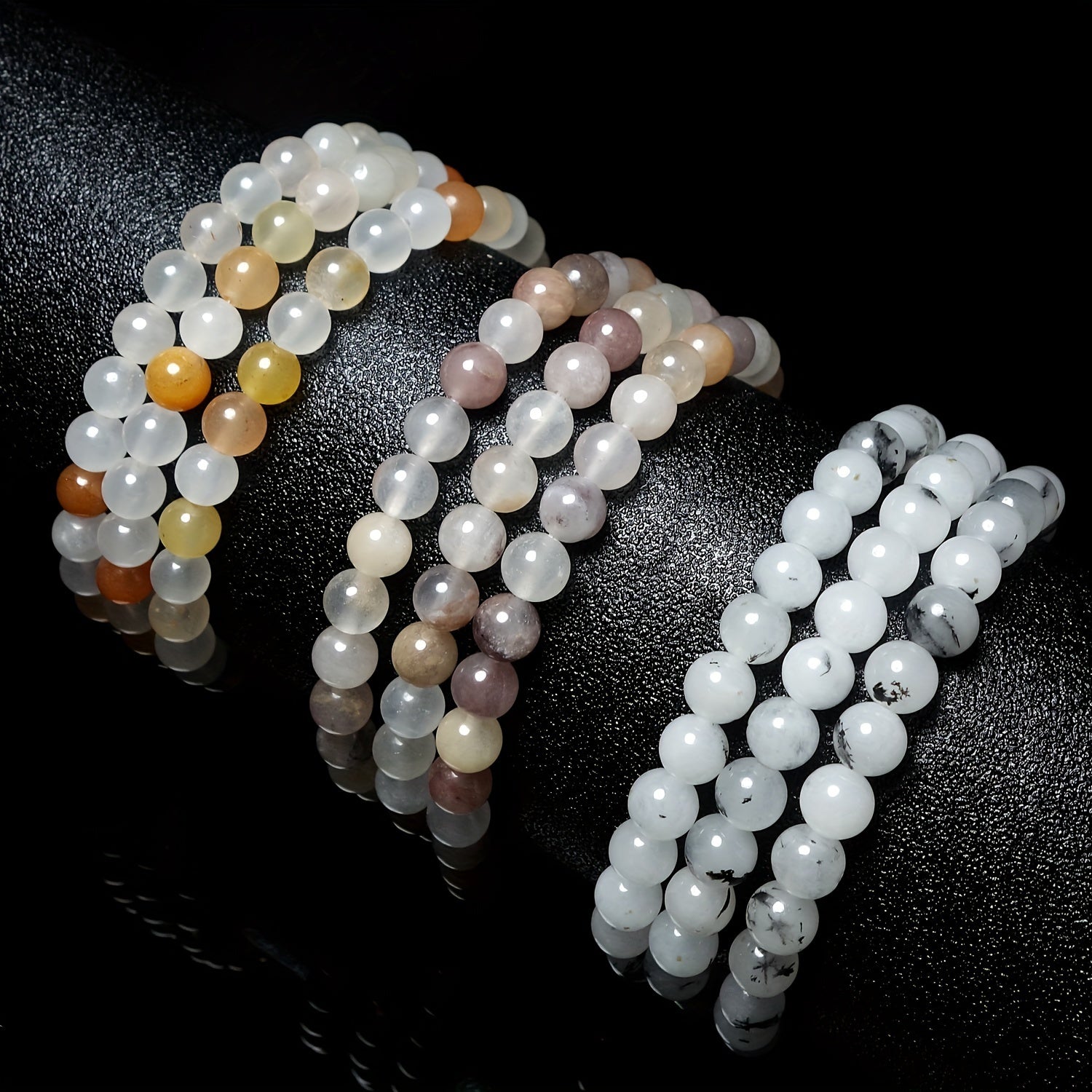 Natural Stone Dual-Purpose Bracelet Necklace Light Luxury Ink Painting Maple Leaf Energy & Versatility