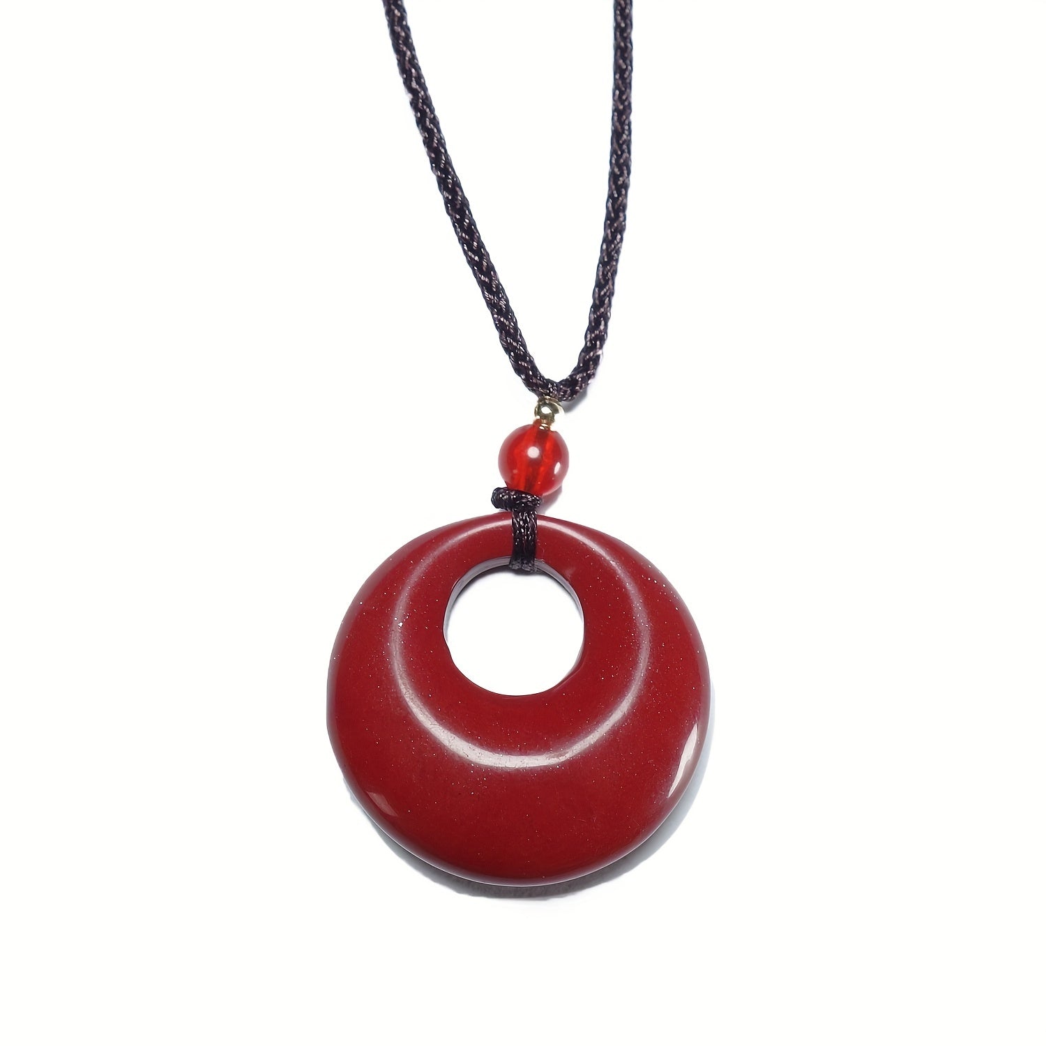 Natural Raw Stone Cinnabar Pendant Necklace - Spiritual Protection & Positive Energy for Men and Women
