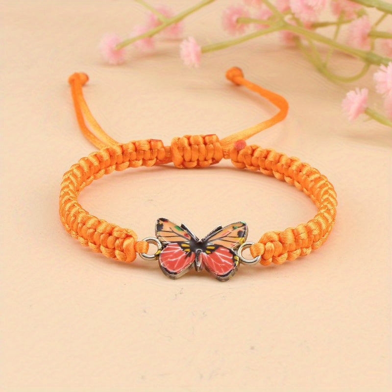 Butterfly Bracelet For Couples - Trendy Red Rope Adjustable Couple Bracelet for Love & Connection
