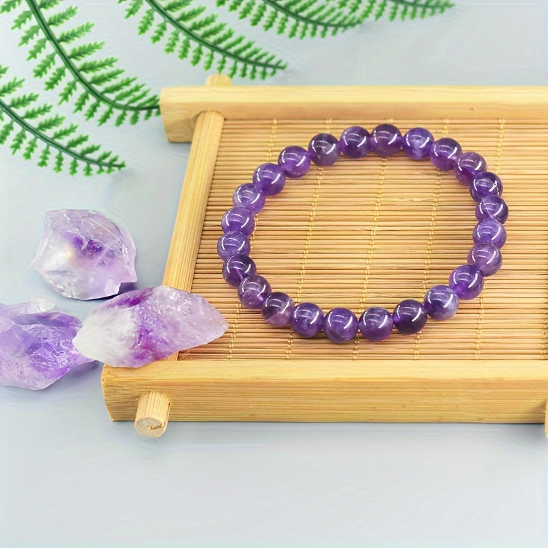 Fashionable Amethyst Bracelet - Natural Stone Energy for Daily Wear & Preppy Style