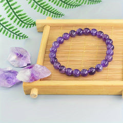 Fashionable Amethyst Bracelet - Natural Stone Energy for Daily Wear & Preppy Style