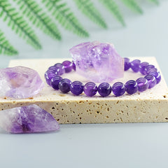 Fashionable Amethyst Bracelet - Natural Stone Energy for Daily Wear & Preppy Style