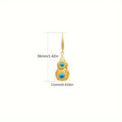 Vintage Golden-Plated Gourd Earrings for Prosperity & Style Energy