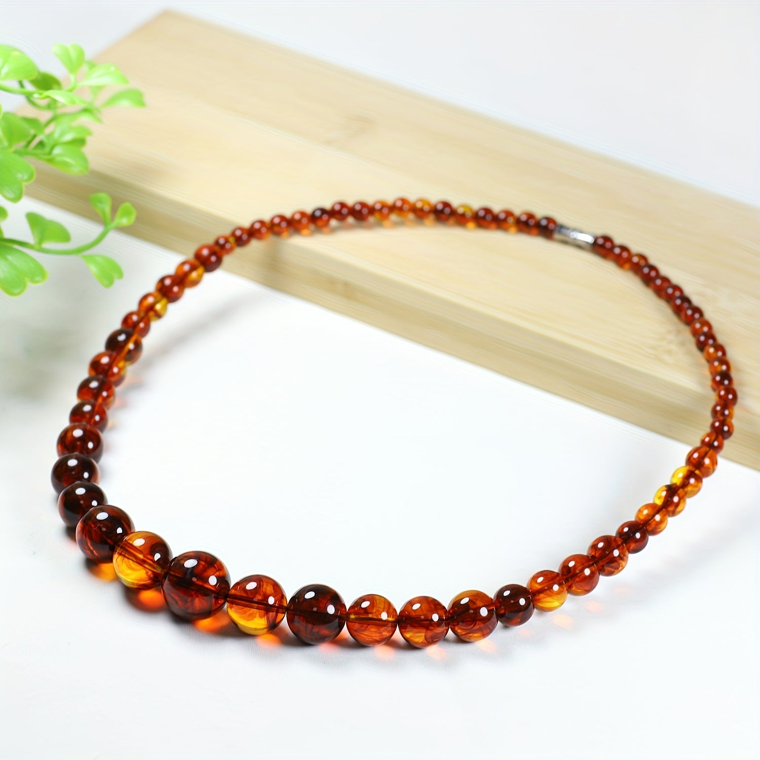 Bohemian Imitation Amber Necklace - Natural Color Variations for Casual Attire with Positive Energy