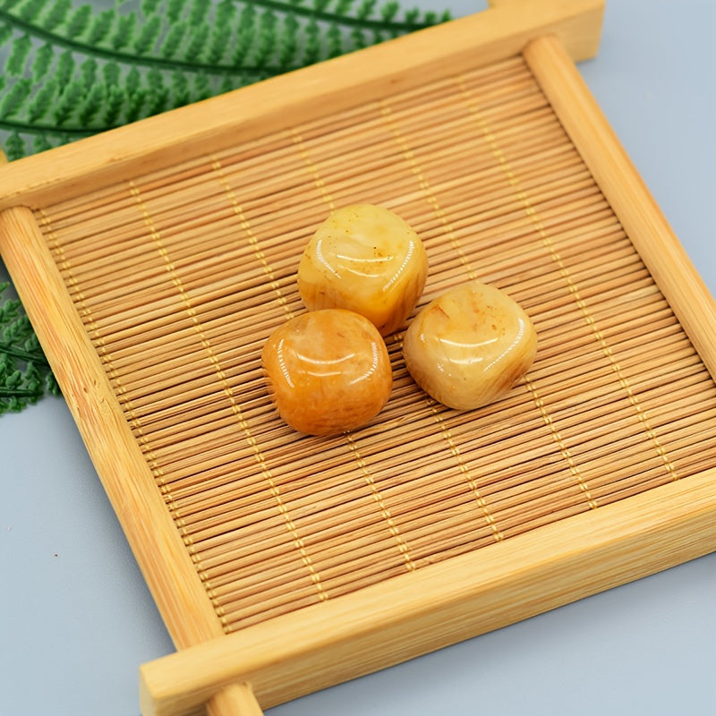 Yellow Stone Elastic Bracelet - Natural Stone Energy for Daily Wear & Preppy Sporty Style