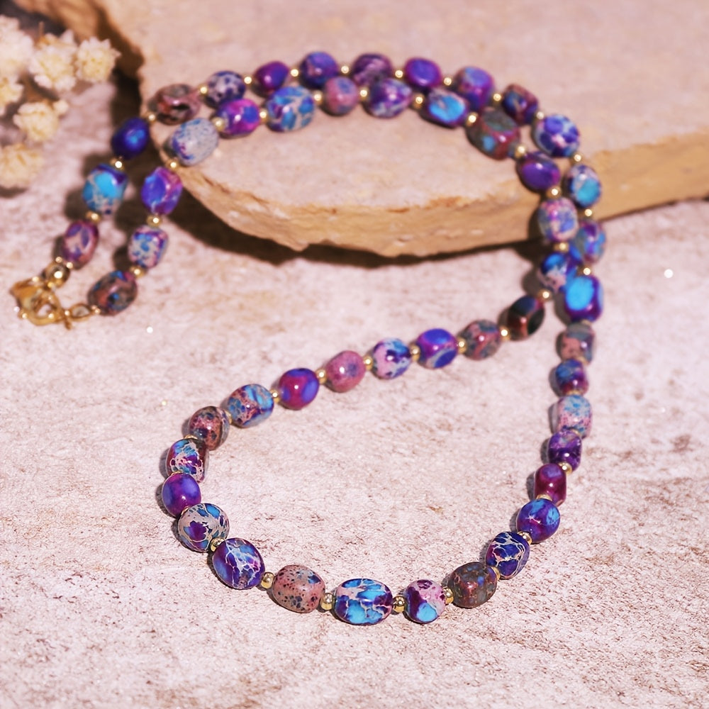 Elegant Punk Emperor Stone Necklace – Unisex Natural Stone Gift for Mindful Living