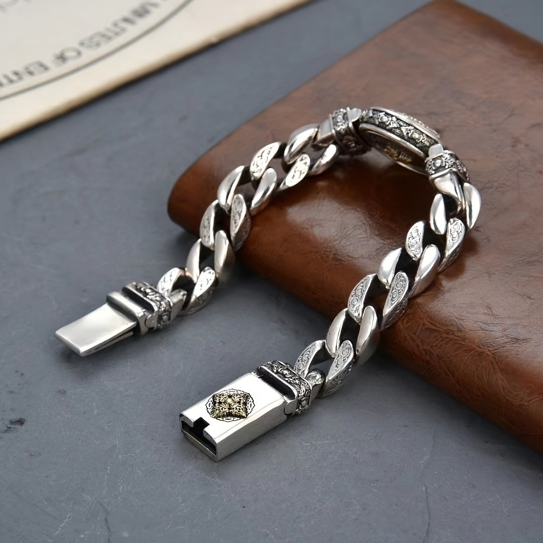 High-End Copper Fashion Bracelet - Rotatable Ethnic Retro Design for Spiritual Energy
