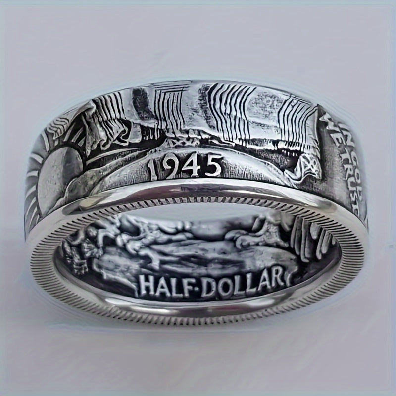 Luxury Geometric Vintage Ring for Men - Enhance Your Style with Elegant Wedding & Engagement Energy