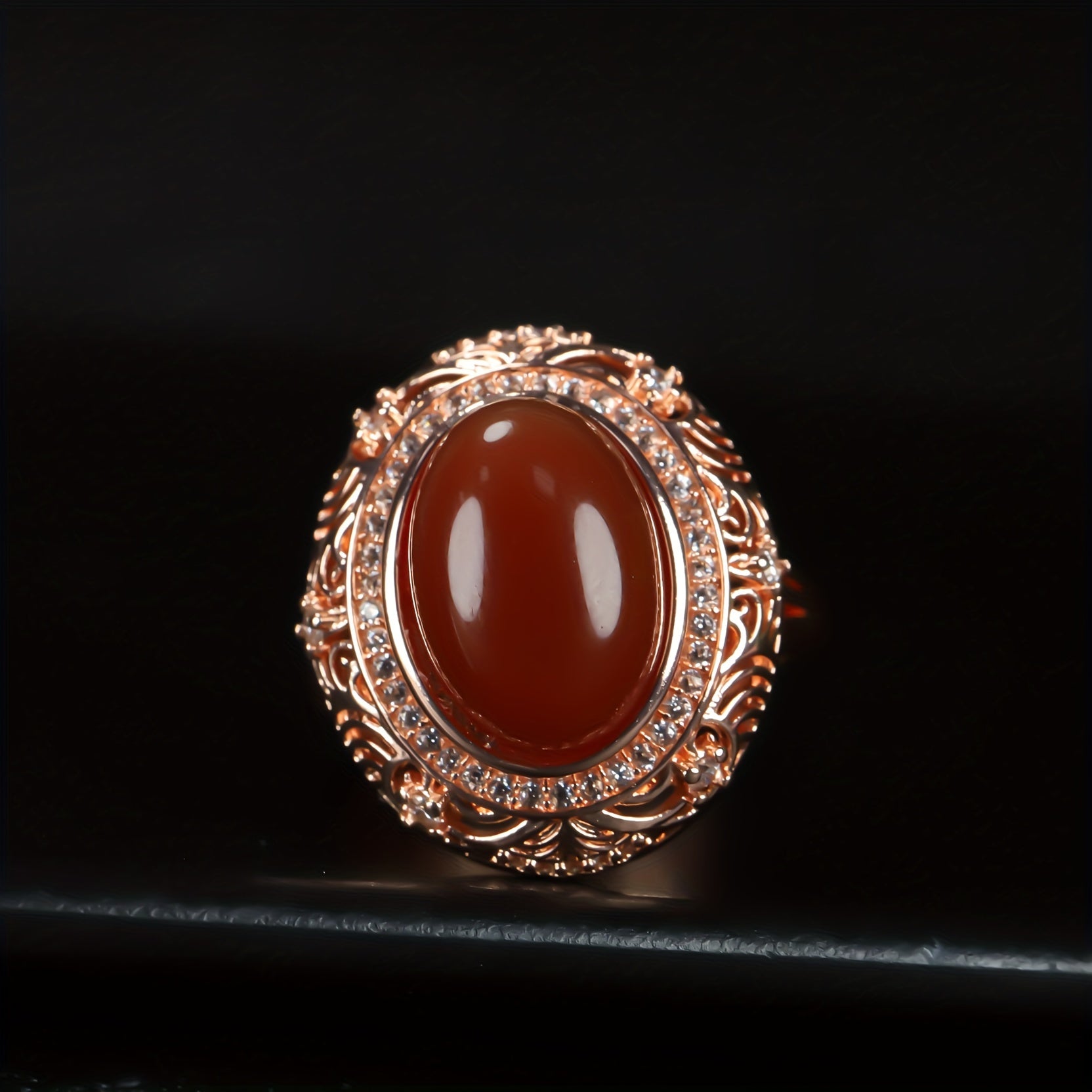 Vintage Red Stone Live Ring for Men - Grounding Energy & Timeless Style Jewelry