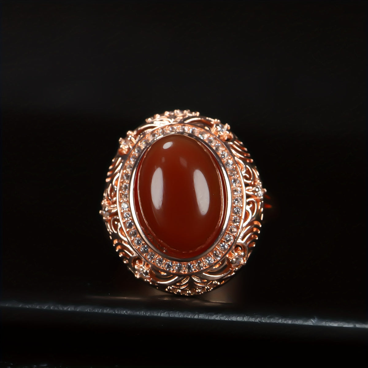 Vintage Red Stone Live Ring for Men - Grounding Energy & Timeless Style Jewelry