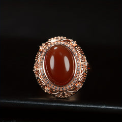 Vintage Red Stone Live Ring for Men - Grounding Energy & Timeless Style Jewelry