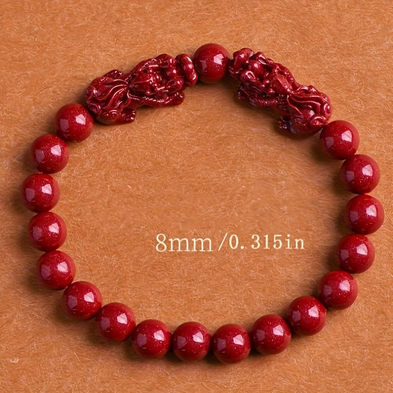Purple Golden Emperor Cinnabar Pixiu Bracelet - Prosperity & Spiritual Protection