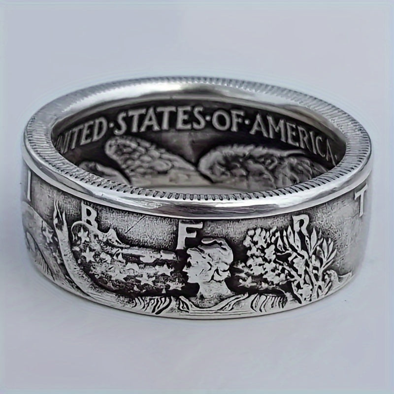 Luxury Geometric Vintage Ring for Men - Enhance Your Style with Elegant Wedding & Engagement Energy