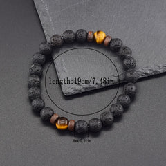 Natural Yellow Tiger-Eye Pearl Bracelet for Men & Women - Fashion Retro Jewelry with Energy Healing