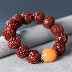 Natural Beeswax & Sacred Seed Bracelet — Grounding, Protection & Vitality Energy Bead Mala