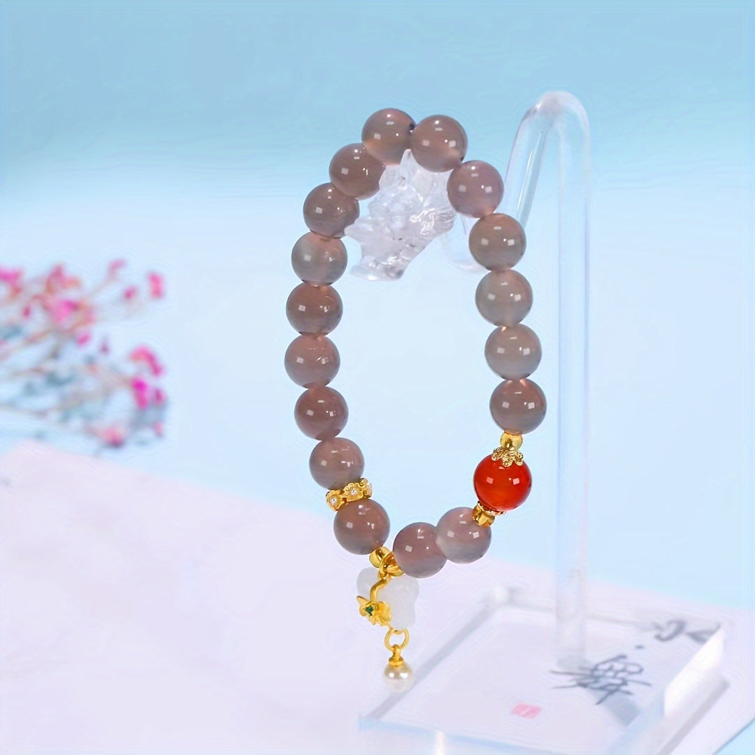 Elegant Agate Crystal Bracelet Vintage Chinese Style Energy Balance