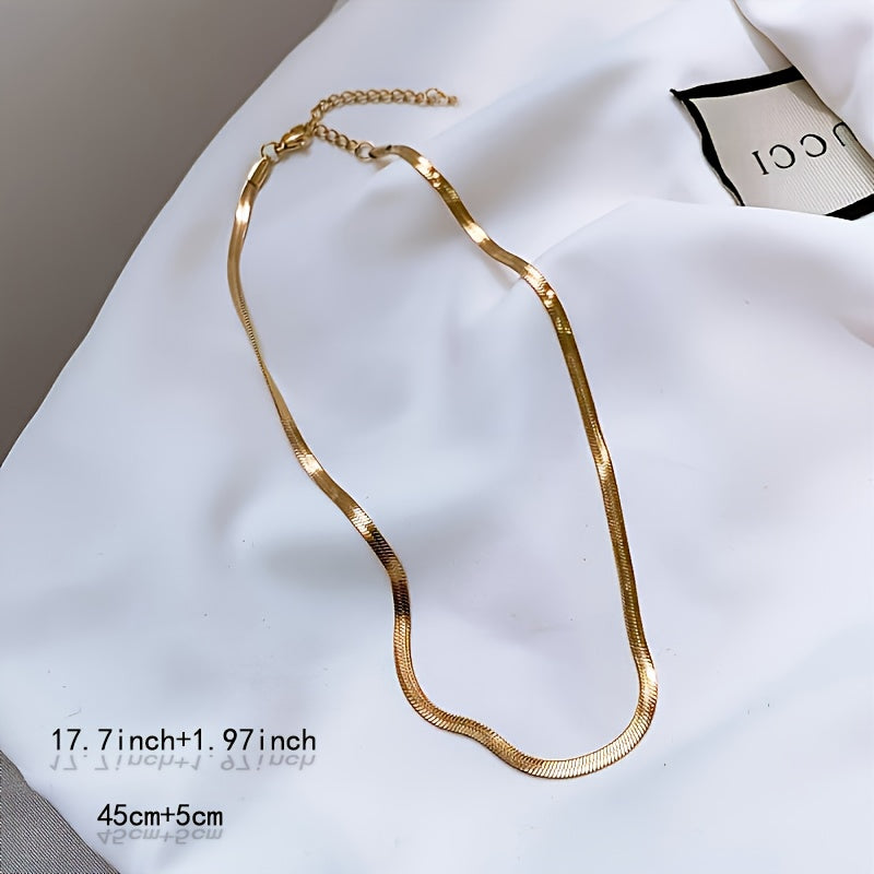 Minimalist Snake Bone Necklace with Positive Energy - European & American Style Collarbone Jewelry