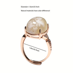 Elegant Cherry Natural Stone Ring for Beach Parties & Holidays with Spiritual Energy