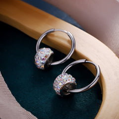 Shiny Rhinestone Round Ball Earrings for Daily Wear - Minimalist Design with Positive Energy