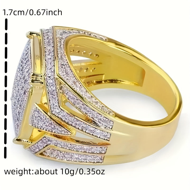 Mens Square Punk Zirconia Ring – Edgy Design with Protective Energy