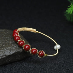 Cinnabar Beads Bracelet, Imitation Rose Bracelet, For Men And Women