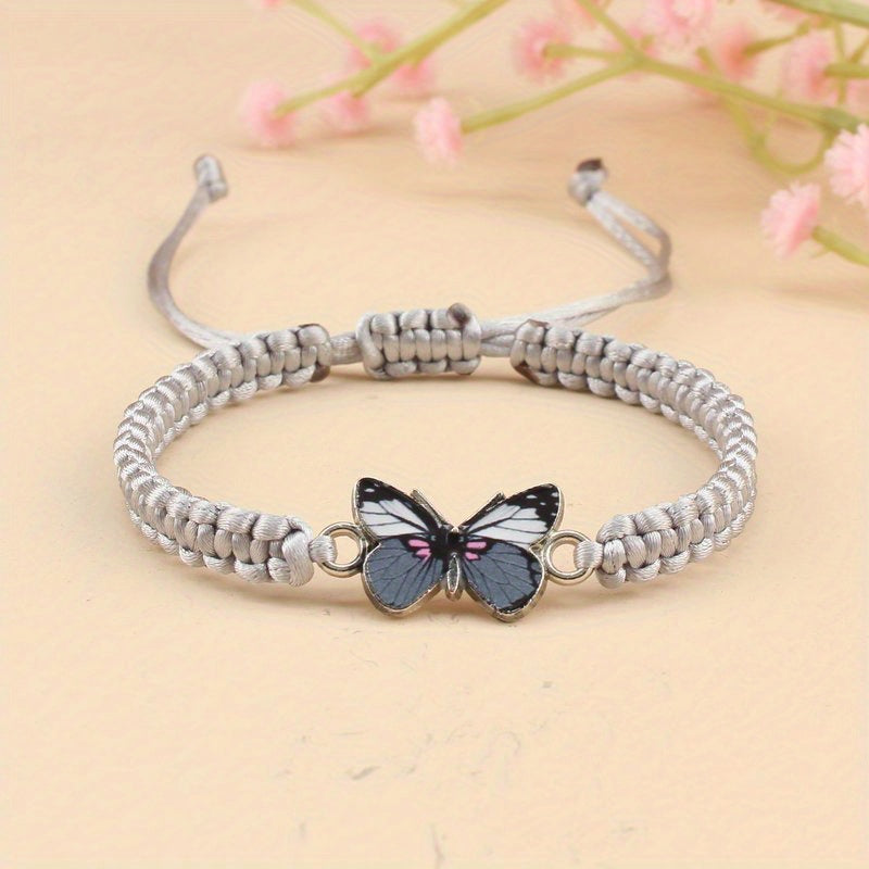 Butterfly Bracelet For Couples - Trendy Red Rope Adjustable Couple Bracelet for Love & Connection