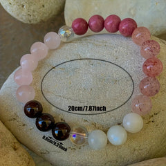 Strawberry Quartz Moonstone Bracelet - Spiritual Energy & Elegant Design for Casual Wear