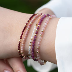 Minimalist French-Style Red Stone Beaded Bracelet - Bohemian Elegance for Versatile Stacking & Charisma Enhancement