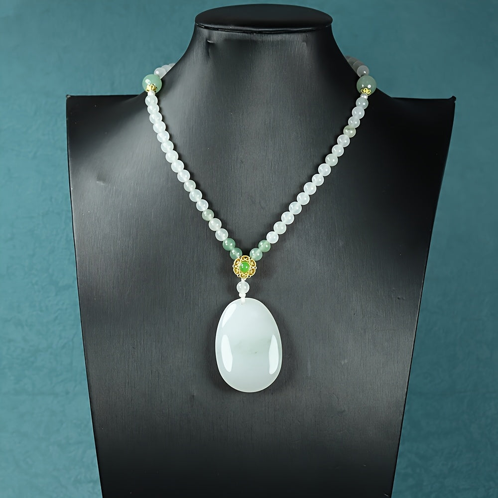 Natural Round Pendant New Chinese Style Jewelry - Harmony & Protection Energy