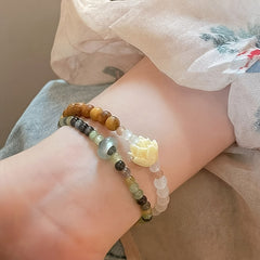 Elegant Chinese Style Lotus Bracelet for Serenity, Luck & Spiritual Beauty