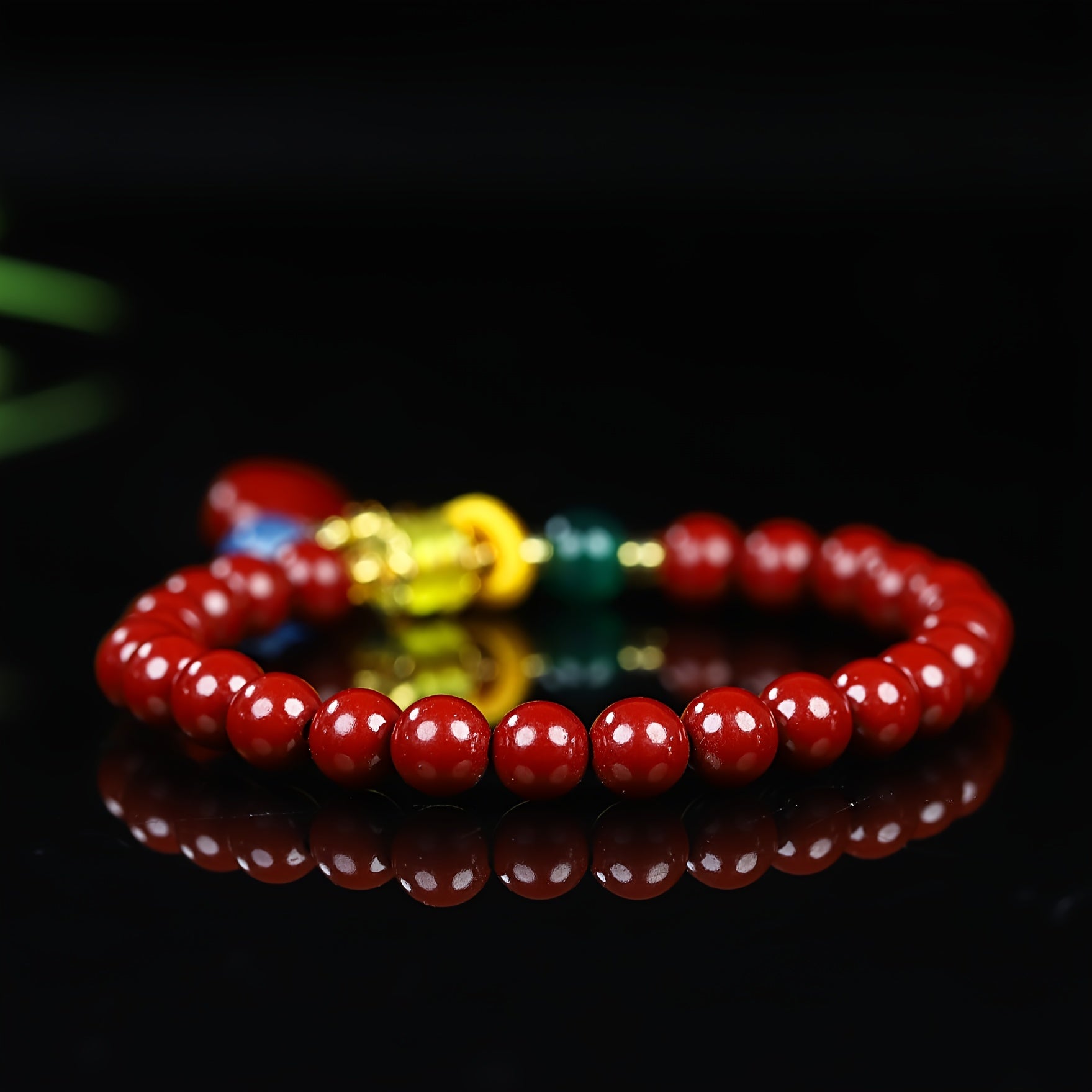 Elegant Cinnabar Bracelet - Good Luck Charm & Wealth Energy