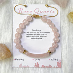 Self-Love Rose Quartz Heart Chakra Healing Bohemian Bracelet for Spiritual Connection