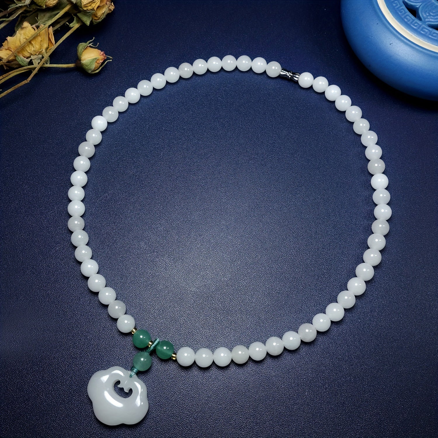 Elegant Natural Stone Necklace - Spiritual Energy & Harmony for Couples