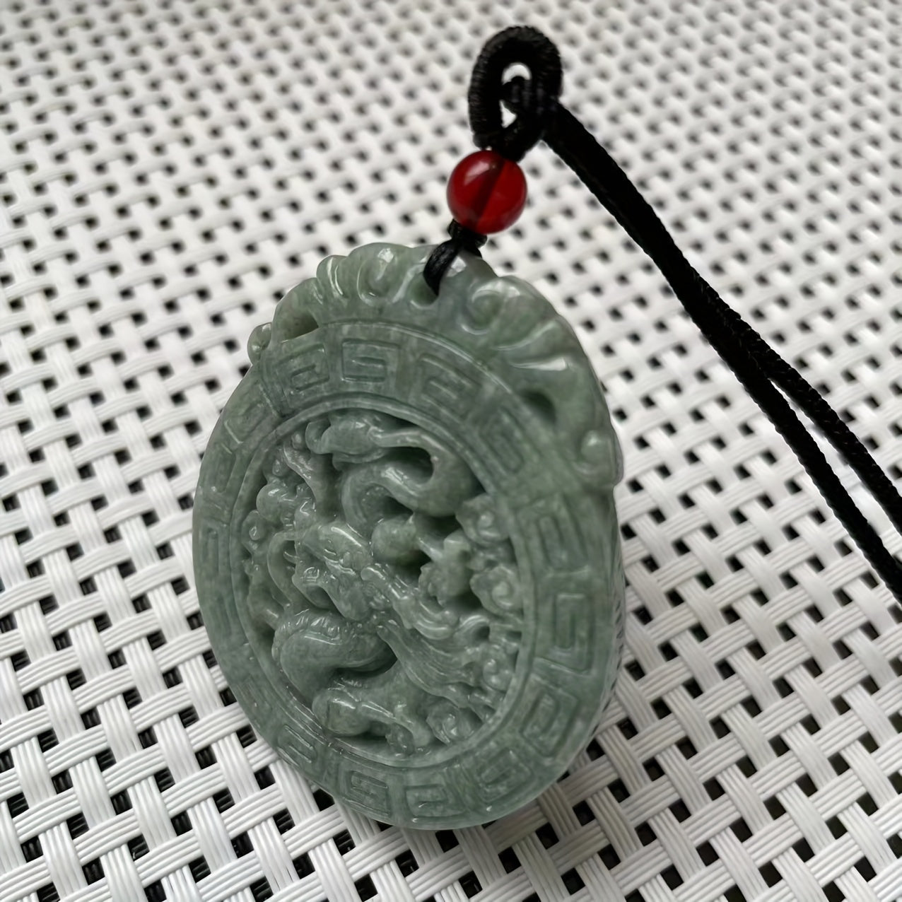 God Dragon Blessed Pendant - Prosperity Energy Traditional Stone Necklace