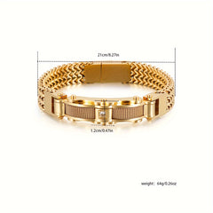 Men's 304 Stainless Steel Hip-Hop Motorcycle Chain Bracelet - Energy of Strength & Style | Nightclub & Wedding Wear