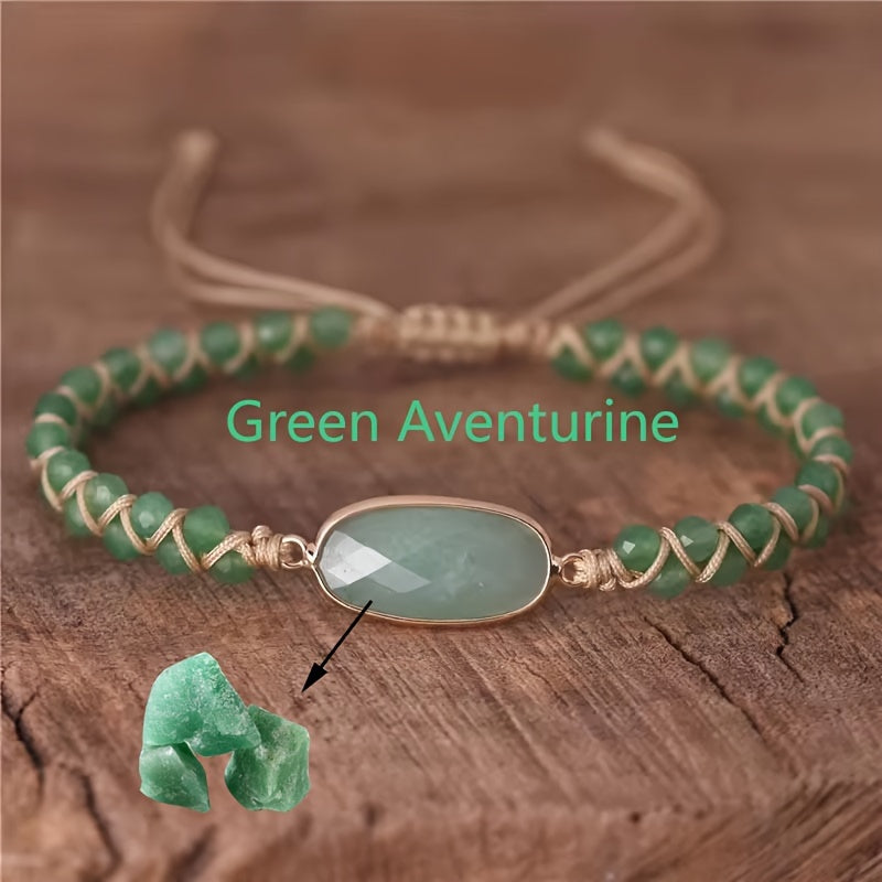 Boho-Chic Green Aventurine Beaded Bracelet - Harmony Energy & Natural Stone Charm