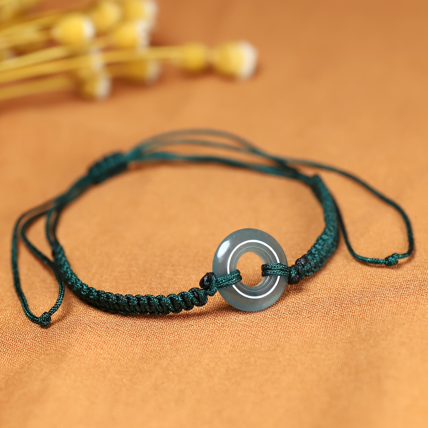 Minimalist Natural Stone Peace Ring Bracelet - Harmony Enhancing Adjustable Design for Mother's Day