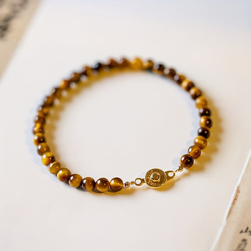Vintage Tiger Eye Bracelet - Natural Stone Energy for Daily Elegance & Spiritual Balance