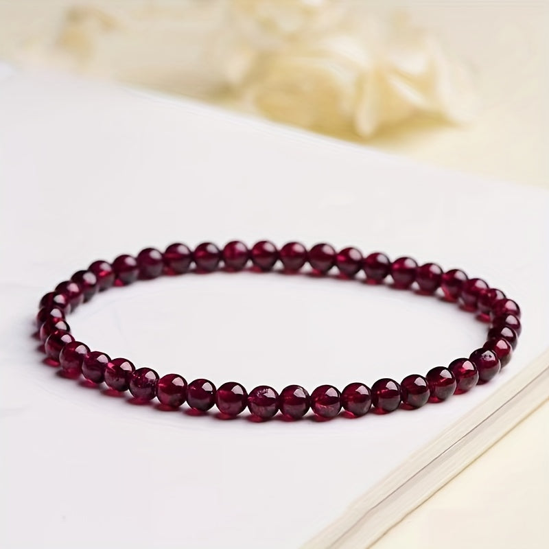 Natural Garnet Bead Bracelet for Energy Healing & Protection - Harmonize Mind Body Spirit