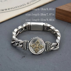 High-End Copper Fashion Bracelet - Rotatable Ethnic Retro Design for Spiritual Energy