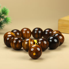 Vintage Bohemian Resin Bead Bracelet - Grounding Wood Grain Beads for Positive Vibes and Style